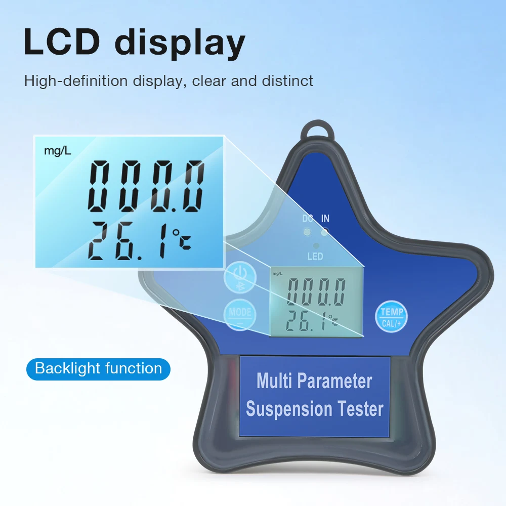Tuya بلوتوث الرقمية مقياس درجة الحموضة الملوحة TDS EC درجة الحرارة CL S.G CF 9-in-1 جهاز اختبار جودة المياه العائمة لحوض السمك المائية #4