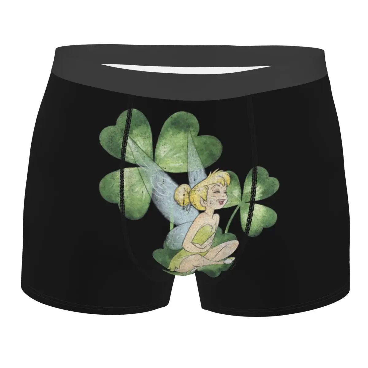 

Novelty Boxer Peter Pan St. Patrick's Day Tinker Bell Clover Shorts Panties Briefs Men's Underwear Soft Underpants Male S-XXL