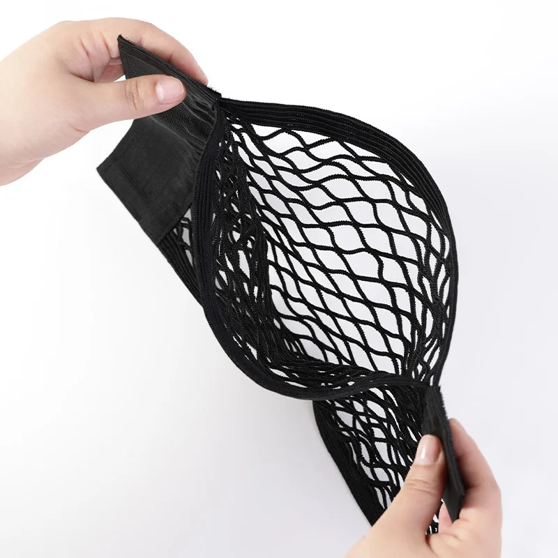 Self-adhesive Trash Bag Storage Net String Bag Kitchen Bathroom Wall Mount Storage Rack Cabinet Organizer Car Seat Net Pocket