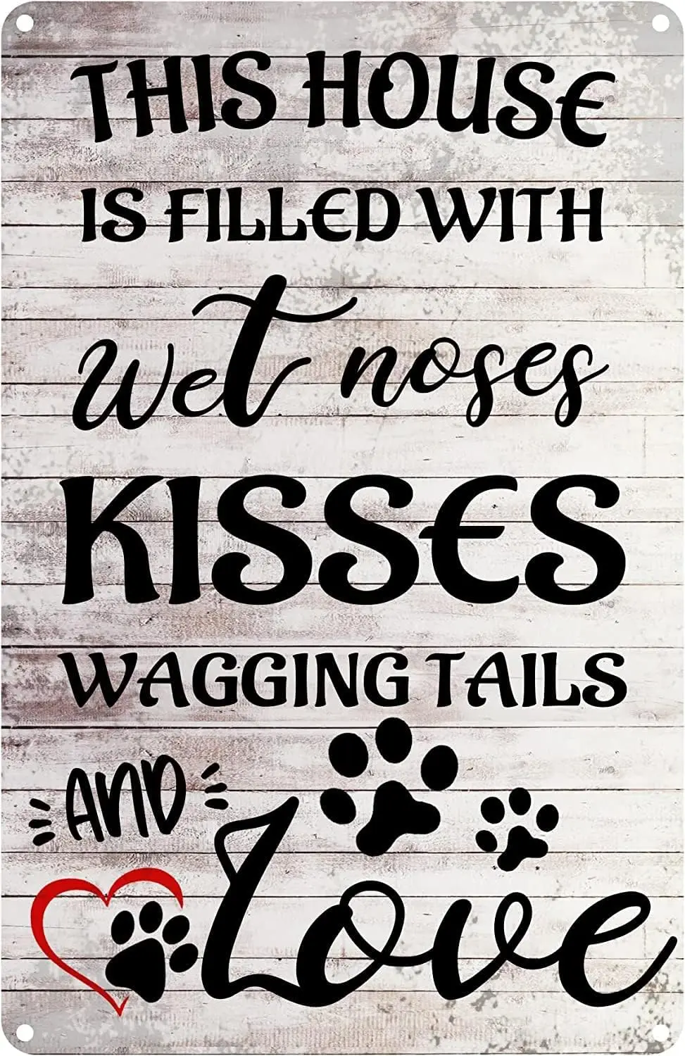 Funny Dog Rules Metal Tin Sign Vintage Farmhouse Dog Signs with Sayings Retro Poster Plaque Wall Art Decor for Home Farm Outdoor