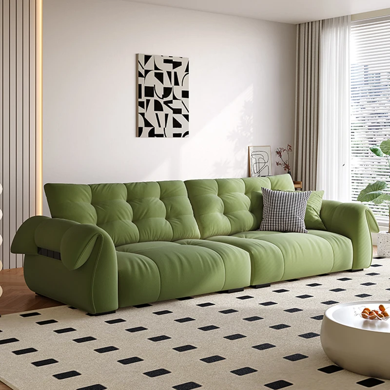 Soft Minimalist Apartment Sofa Luxury Fabric Green Loveseat Floor Sofa Canape Reading Couches Salon De Luxe Home Furniture