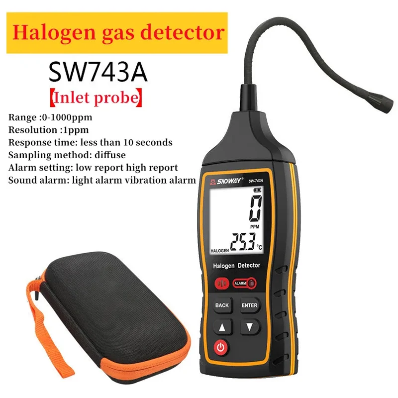 

Portable Halogen Detector, Air Conditioning Refrigeration System Detect Tool, Sound Light, Vibration Alarm, SW743A