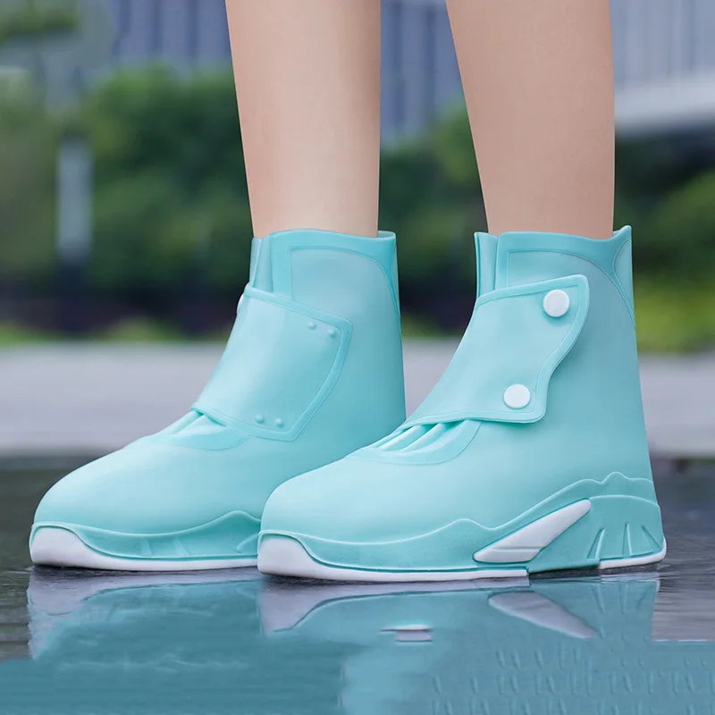 Rain Boots Cover Outdoor Rain Boots Thickened Non-Slip Unisex Waterproof Non-Slip Wear-Resistant Shoe Cover Silicone Rain Boots