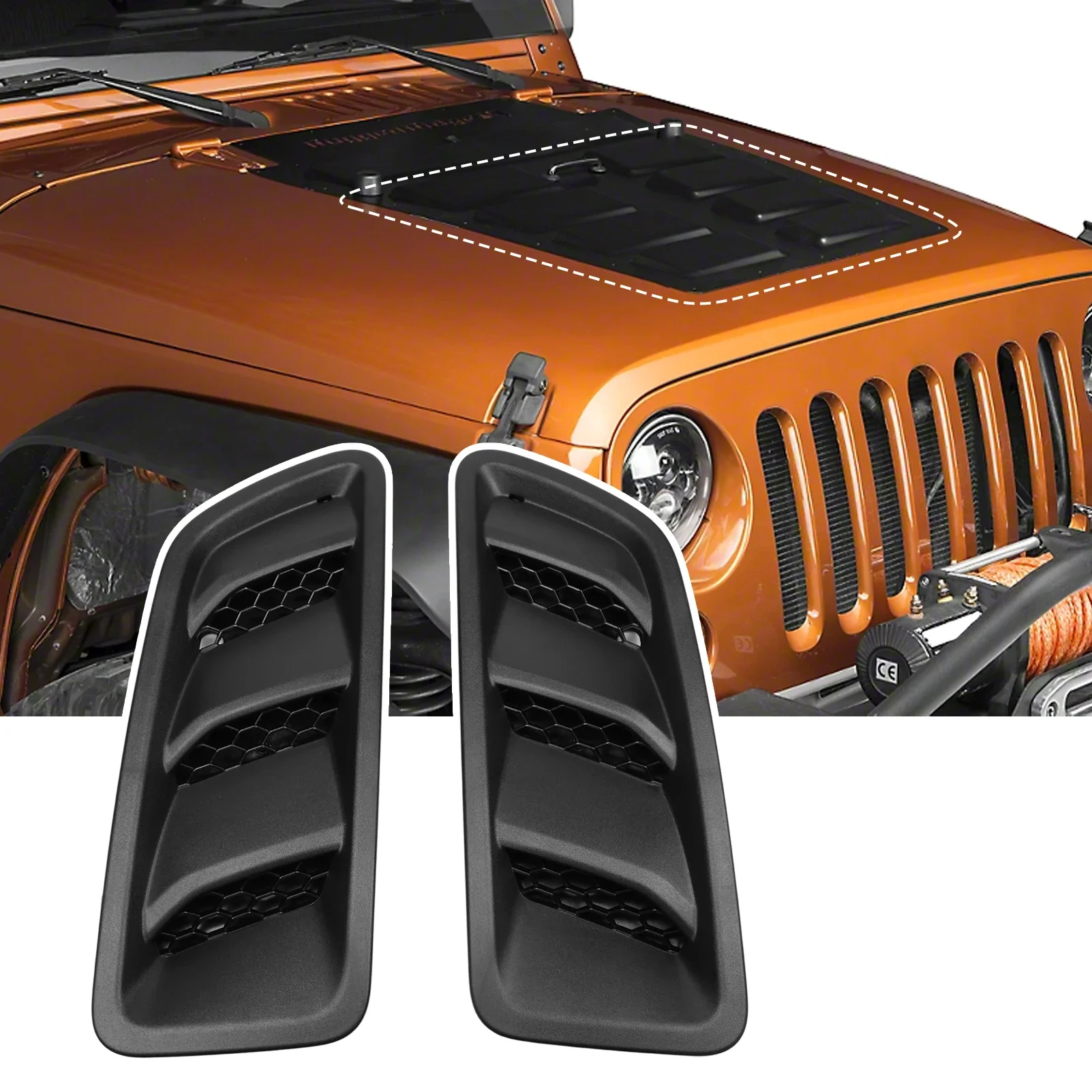 

1 пара 68293748AB вентиляционная рамка капота 68293749AF для Jeep Wrangler Gladiator 2018-2024 гг.