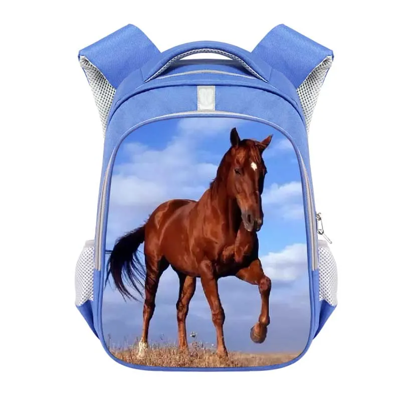 13 Inch War Horse Backpack Children School Bags for Boys Girls Pony Rucksack Kids Kindergarten Bag Schoolbags Gift Bookbag