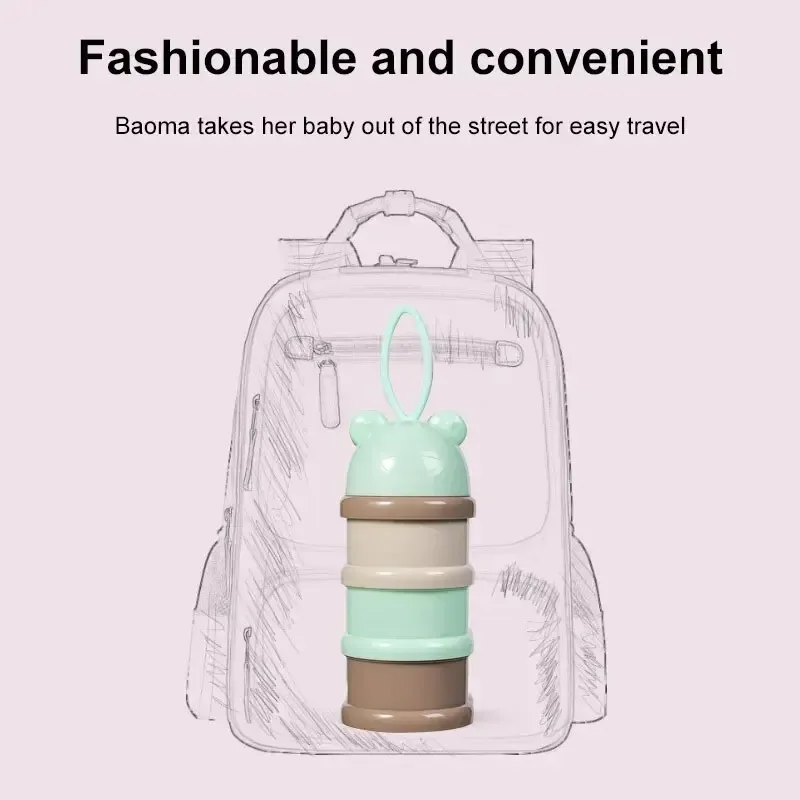 Portable Baby Milk Powder Box Large Capacity Colorful Multi Layer Food Supplement Box Independent Layered Milk Powder Grid Outin