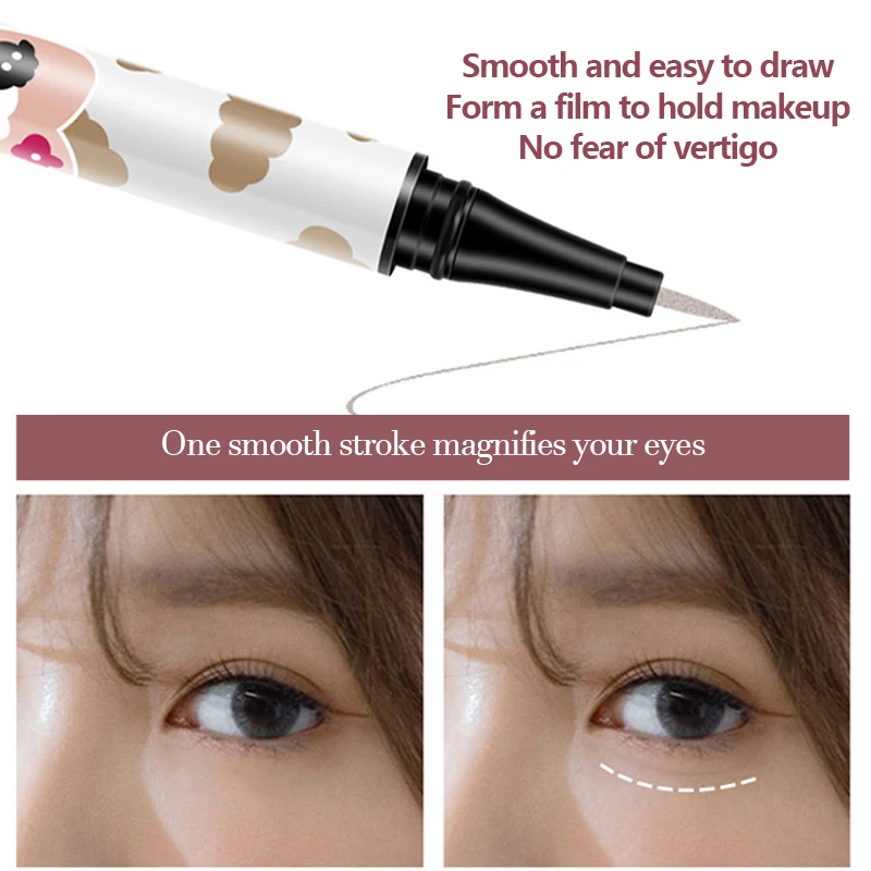 防水速乾液体アイライナー横たわっているカイコまつげペン長期的な黒茶色のアイライナーペンシル美容目メイクツール