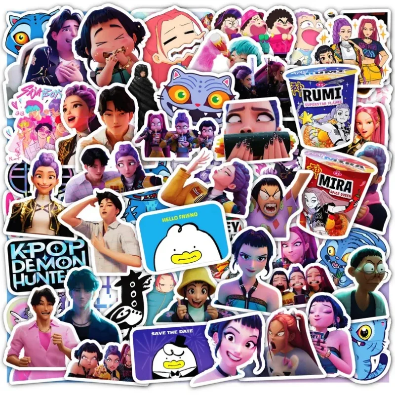 

Kpop anime 3D stickers: Huntrx & Saja Boys merchandise 10-60 stickers suitable for water bottles, laptops, and computers