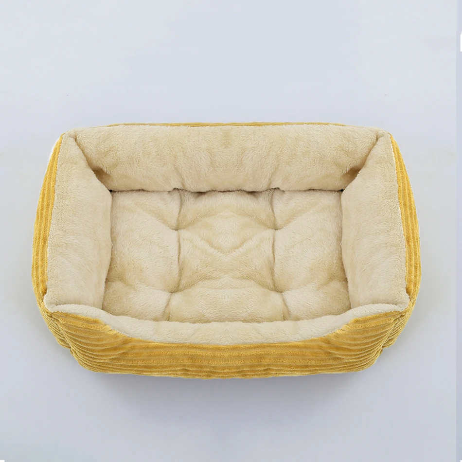 Pet Cat Dog Bed Cozy Square Plush Kennel Puppy Sofa Bed Small Large Dog Sleep Pad Portable Pet Bed Nest Pet Supplies Accessories