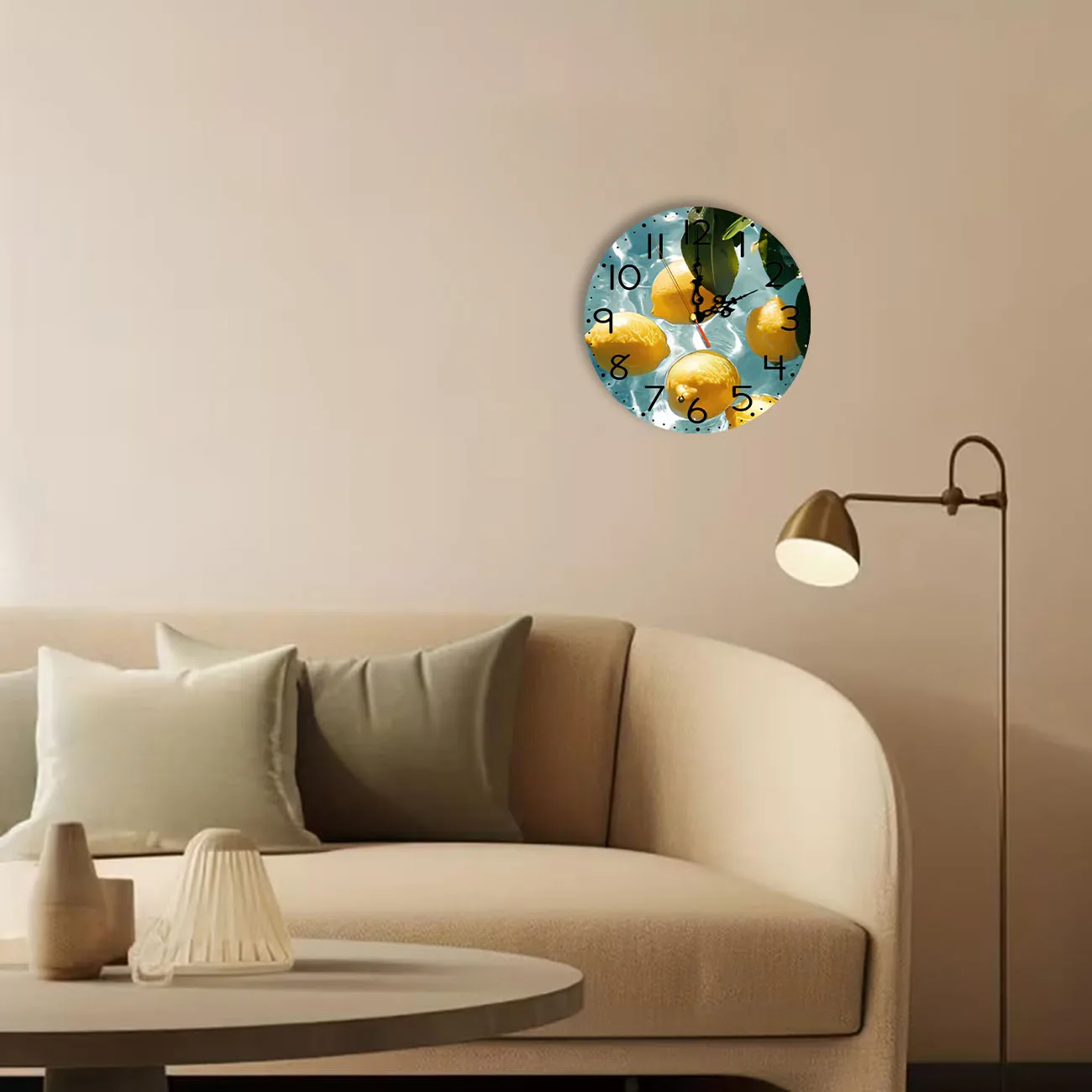 Silent Wooden Round Wall Clock, Non-Ticking Decor Wall Watch for Home Bedroom Living Room, AA Battery Not Included view 2