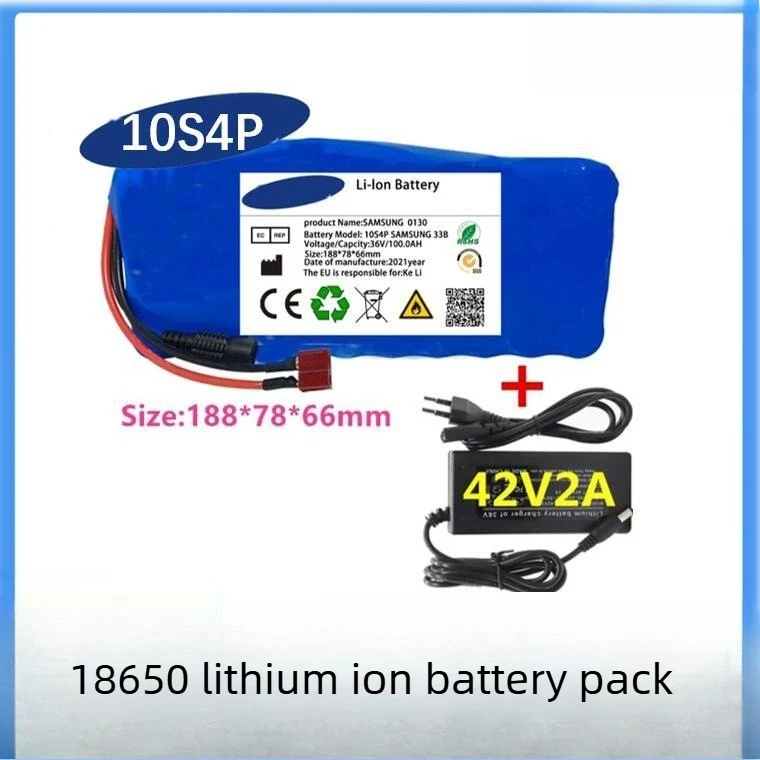 

18650 lithium battery 36V 10S4P 108000mAh electric vehicle lithium battery with charger