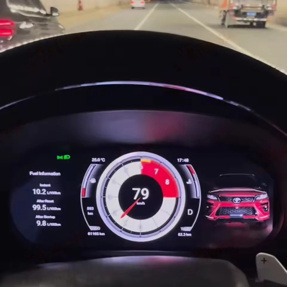 

12,3-дюймовый автомобиль для Toyota Hilux 2016 2017 218 2019-2024, спидометр, цифровой кластер, приборная панель, виртуальный инструмент