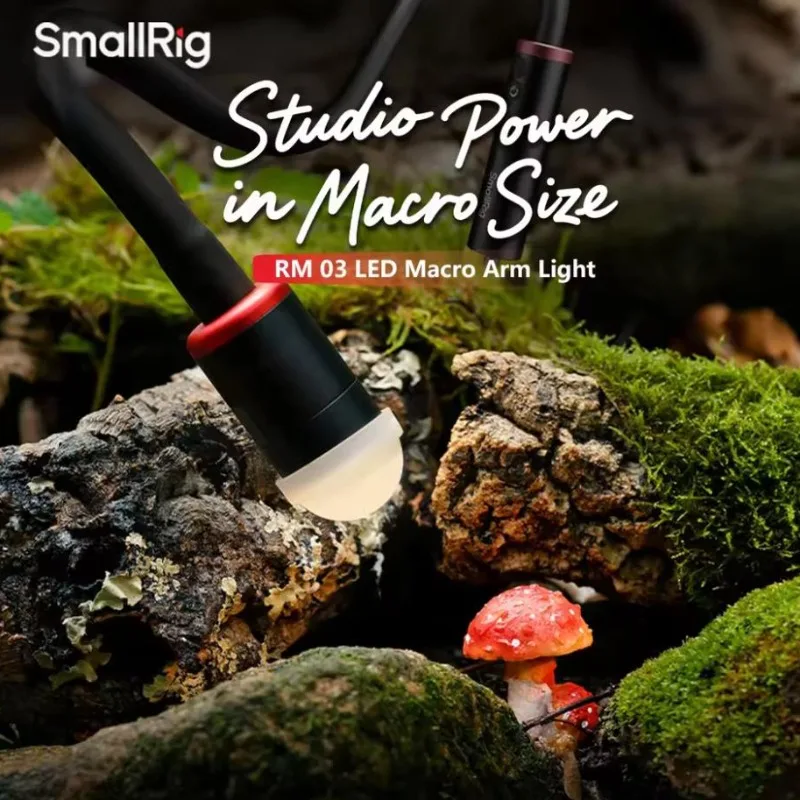 

Светодиодный макро-осветитель SmallRig RM 03 для фотосъемки, 5 цветов, с рассеивателем, 4-лепестковыми барндюрами и гибким прожектором, ветрозащитный