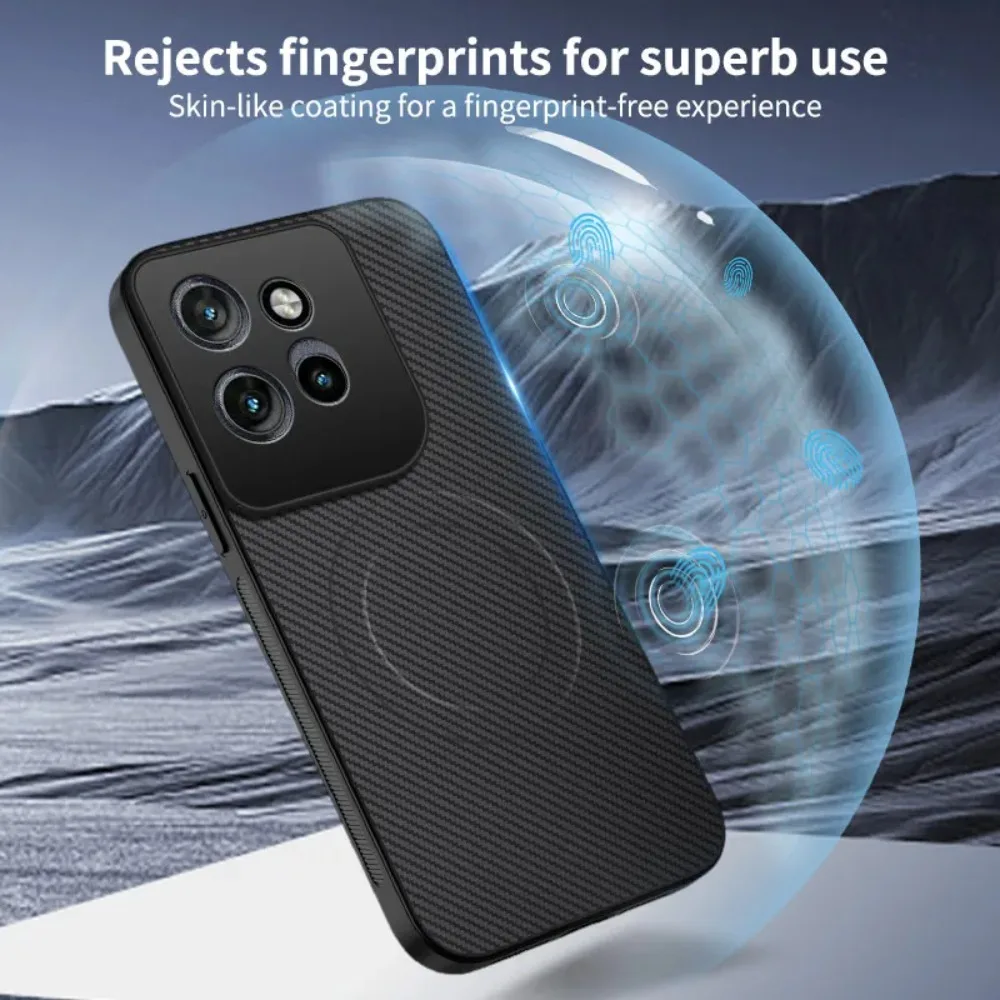 For Magsafe Magnetic Solid Color Carbon Fiber Bumper Case For Motorola Edge 70 50 60 Fusion Pro Ulltra Neo For Moto X70 Air Pro - view 4