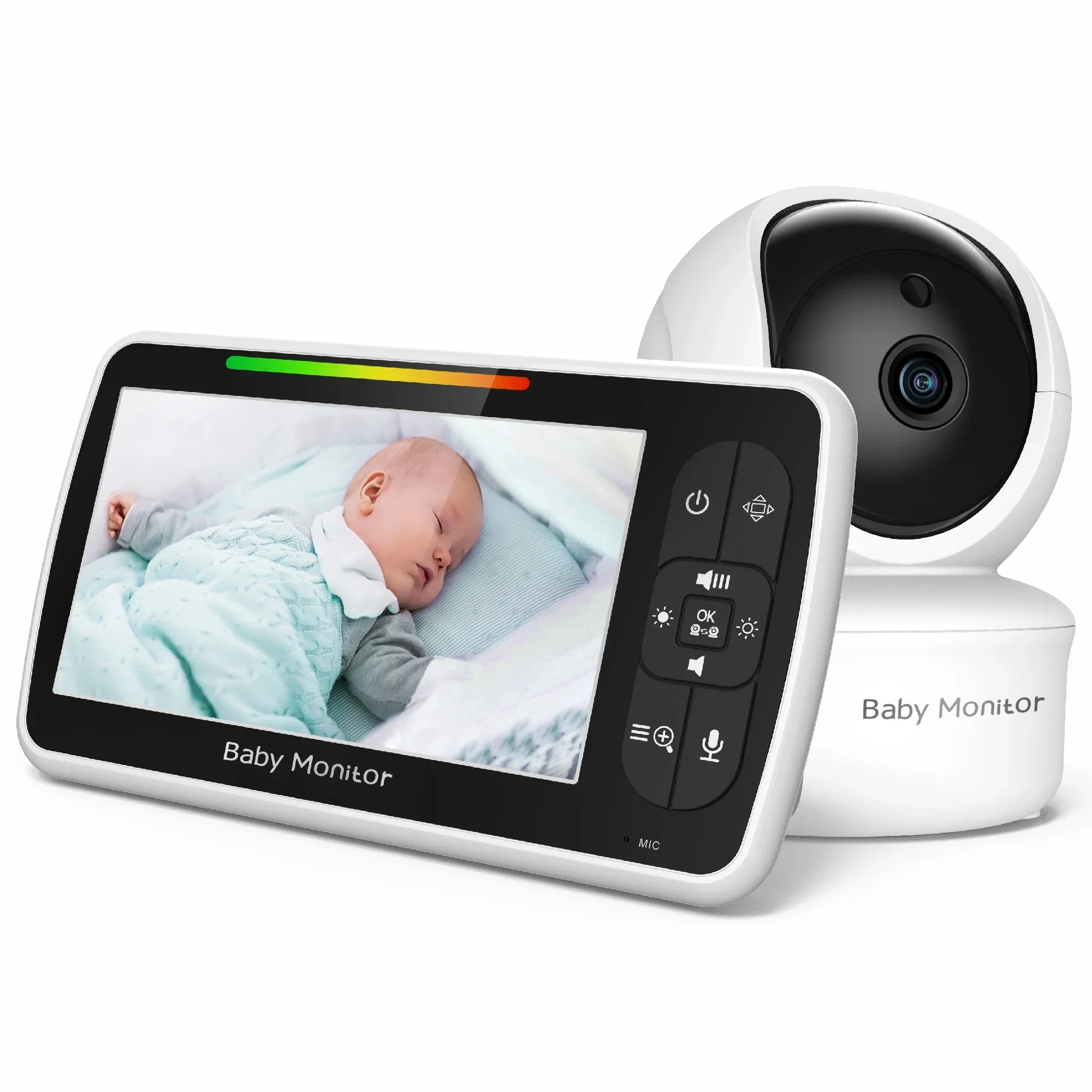 Baby Monitor With Camera 5.0 inch Screen Night Vision PTZ Way Audio VOX Lullaby  bebes electronicos que lloran wireless