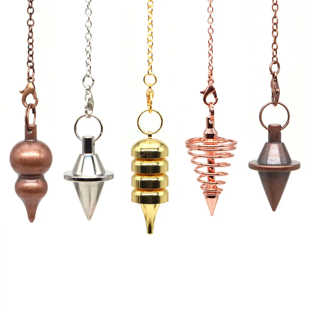 Cone 100% Copper Brass Metal Pendant Pendulum for Divination Dowsing Meditation Reiki Healing Egyptian Isis Pendulos Professiona