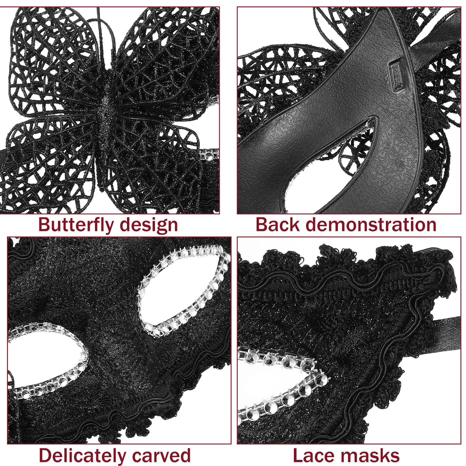 Maschera per travestimento in pizzo Mezza faccia Maschera decorativa per costume da festival per feste di carnevale leggera e confortevole