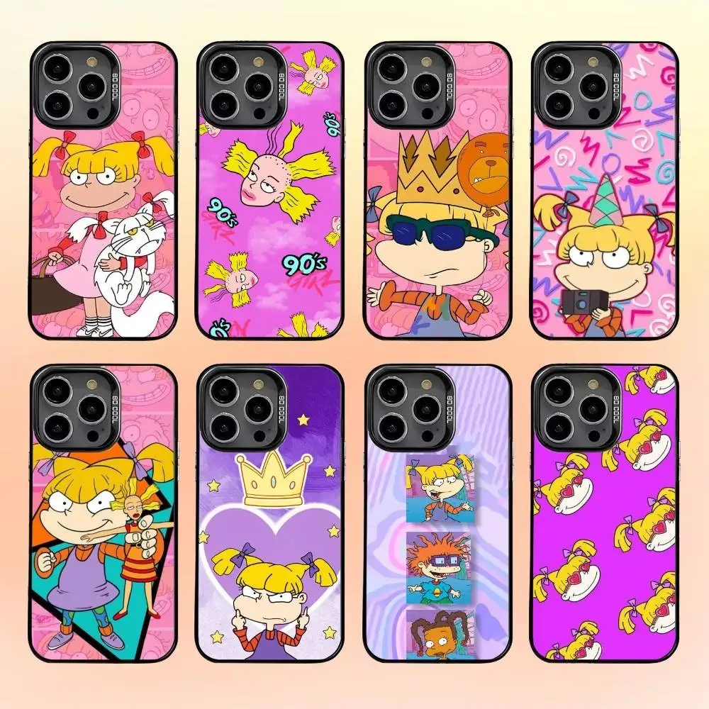 

R-Rugrat Chuckie A-Angelica Phone Case For iPhone 16,15,14,13,12,11,Pro,MAX White Matte Shockproof Cover