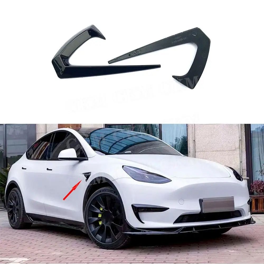 

CKMUUER углеродное волокно, разделители боковых крыльев автомобиля, наклейки для кузова, аксессуары, эмблема из АБС-пластика, наклейки, отделка для Tesla Model Y 2021+