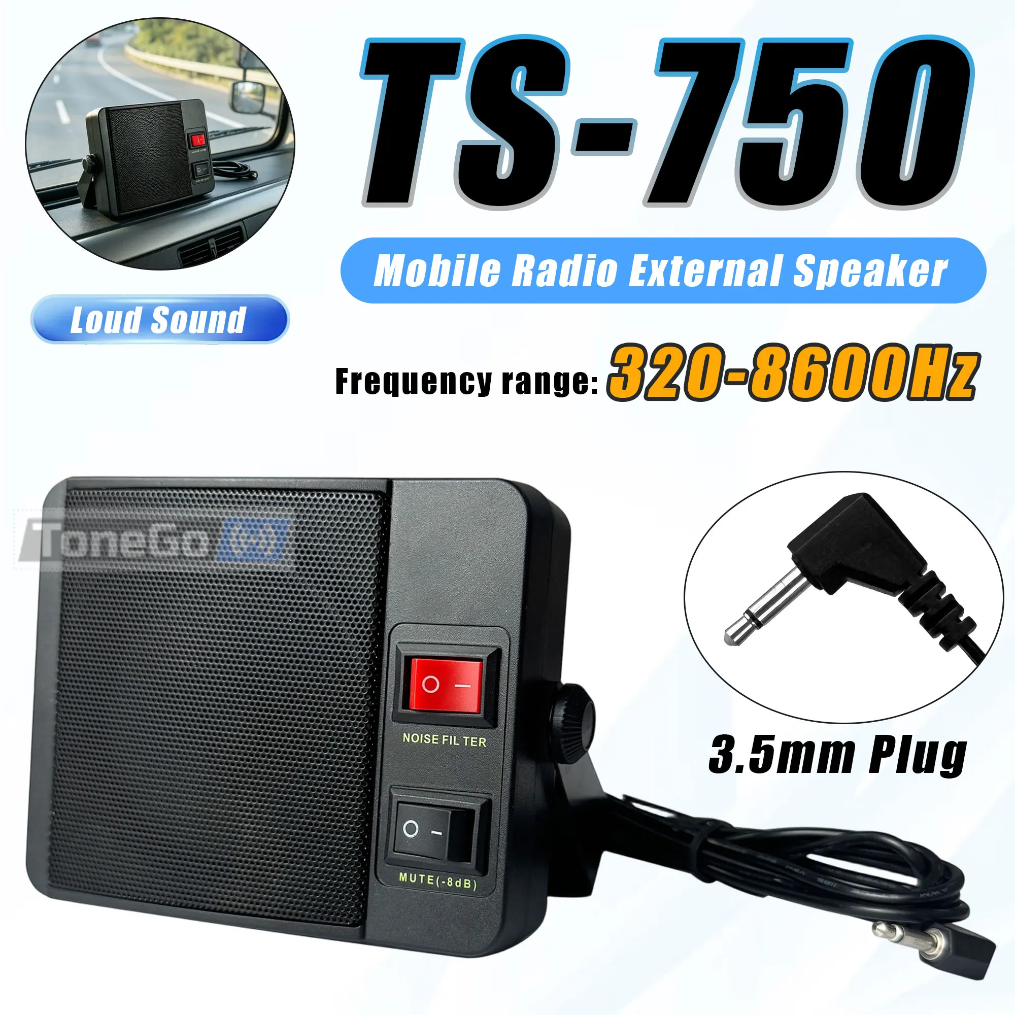 

Diamond TS-750 External Speaker 3.5mm Plug Loud Sound Black For KENWOOD YAESU QYT ICOM CB Car Mobile Radio Walkies Talkie 1/2PCS