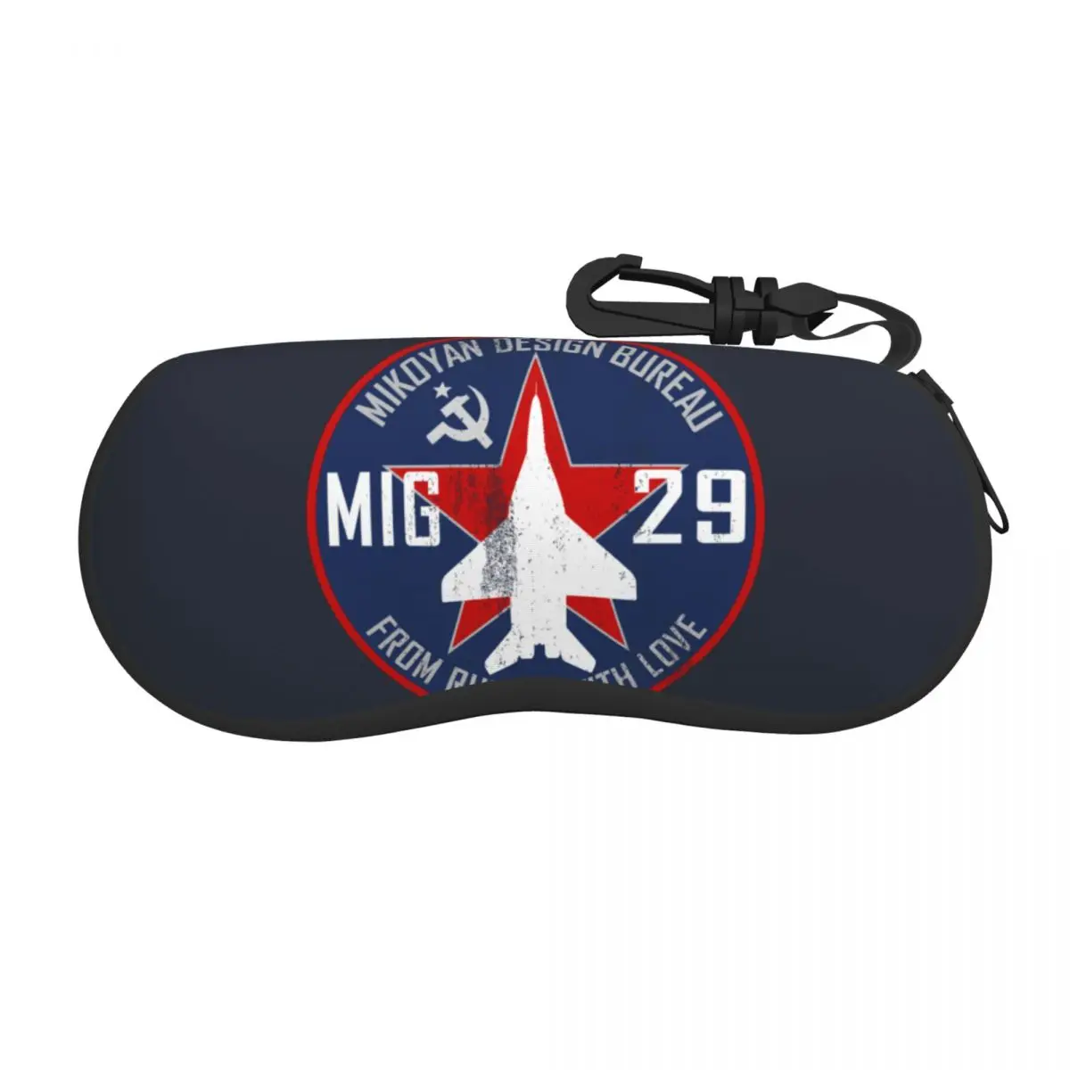 Mikoyan MiG-29 Russia With Love Jet Fighter Shell Eyeglasses Protector Cases Sunglass Case Pilot Aviation Airplane Glasses Bag