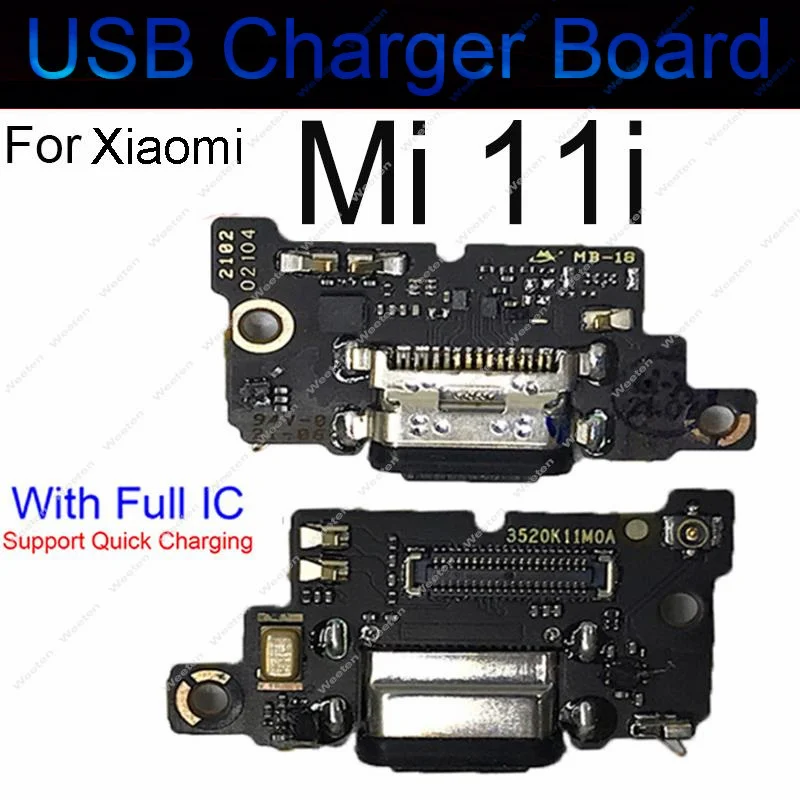 Carte de chargement USB pour Xiaomi Mi 11 11Lite 11 11T 11X Pro 11Ultra 11i 11X, avec Microphone et pièces de carte Sim