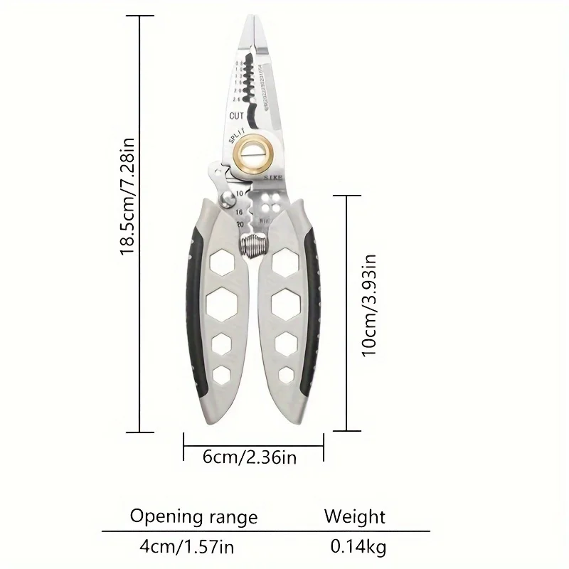 AIRAJ 9 in 1 multifunctional electrician pliers  wire strippers Cable Stripping Crimping Striping External hex wrench Hand tools