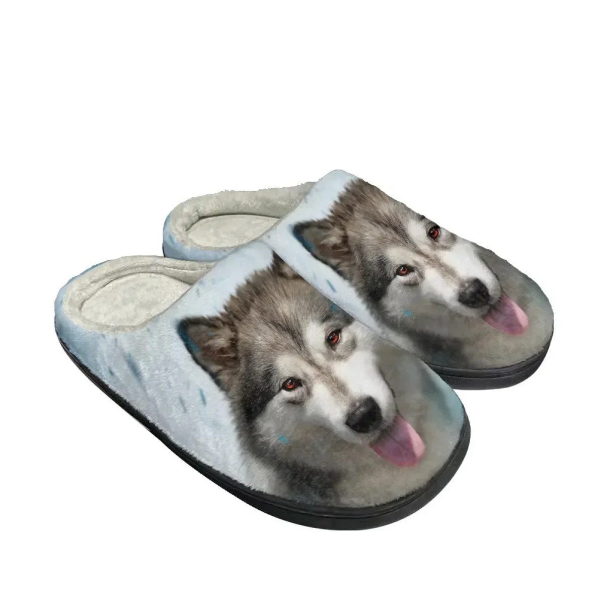 

Милые розовые домашние тапочки с изображением хаски для любителей собак, теплые женские тапочки для дома, бесшумные и комфортные напольные тапочки