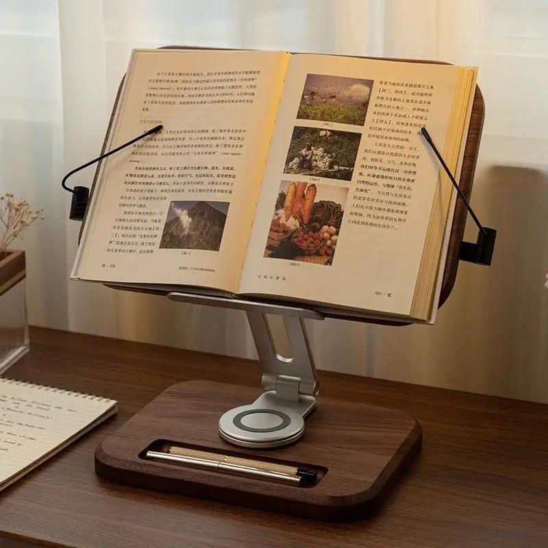 Solid wood desktop reading stand - adjustable book holder for comfortable reading