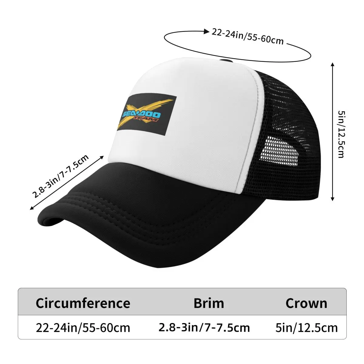 Sea Doo Team Rxt Brt Marine  Cap Casual Mesh Baseball Caps Adjustable Hat Hip Hop Summer Unisex Baseball Hats
