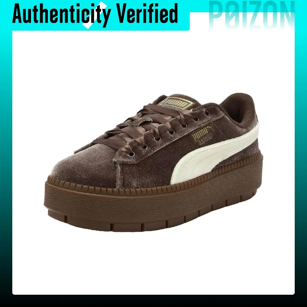 Image of PUMA Platform Abrasion Resistant Low Top Skateboard-Schuhe für Damen, Kaffeebraun, 406752-02