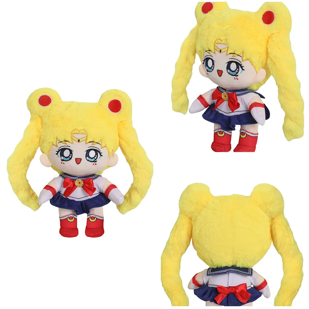 Anime żeglarz Cosplay księżyc pluszowy Usagi Tsukino Kino Makoto Hino Rei sukienka Cosplay ubrania Plushie maskotka świąteczny prezent dzieci