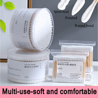500pcs Boxed Cosmetic Cotton Double Head Cotton Swab Women Makeup Cotton Buds  For Wood Sticks Nose Ears Cleaning Tools
