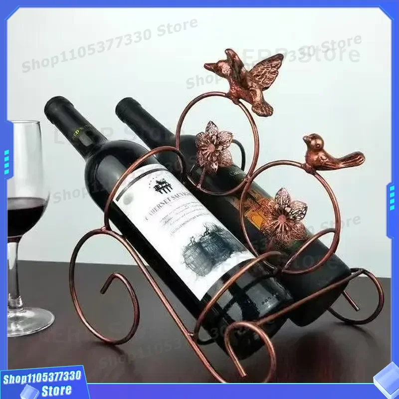 Creative 26.5x24x20cm Household Wine Rack Durable Fashion Bottle Holder Decorative Storage Stand for Kitchen Bar Counter