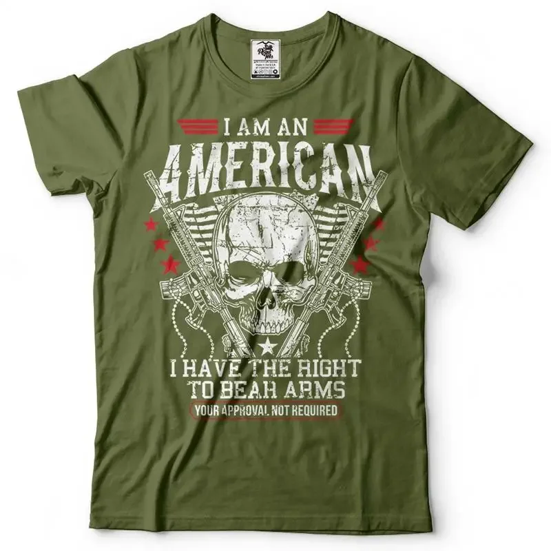 

I Am An American Shirt 2nd Amendment USA Patriotic Tee Pro Gun Shirt Rifle Tees