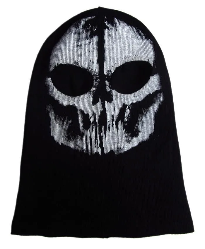 Unisex Ghost Print Stocking Balaclava Mask Good for War Game Halloween Cosplay Thick Scary Skeleton Cotton Hat