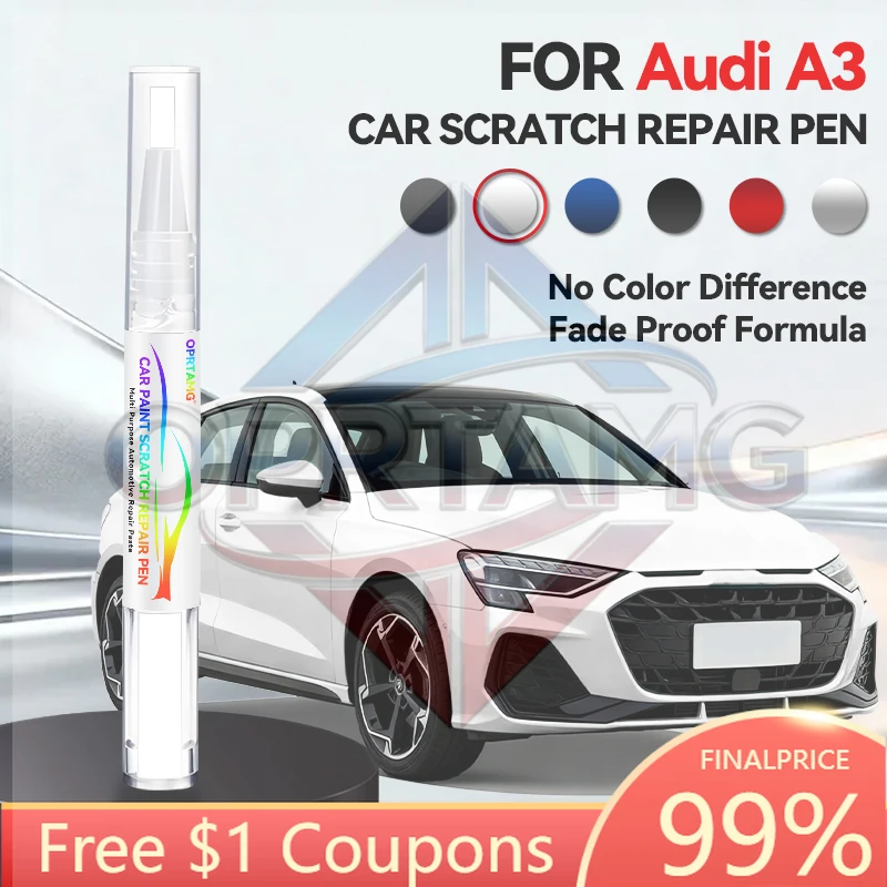 

Ручка-корректор для ремонта автомобильной краски CPurpose для AUDI A3 1996-2026: аксессуары для устранения царапин, белый, черный, красный, серый, BL, наклейка на автомобиль