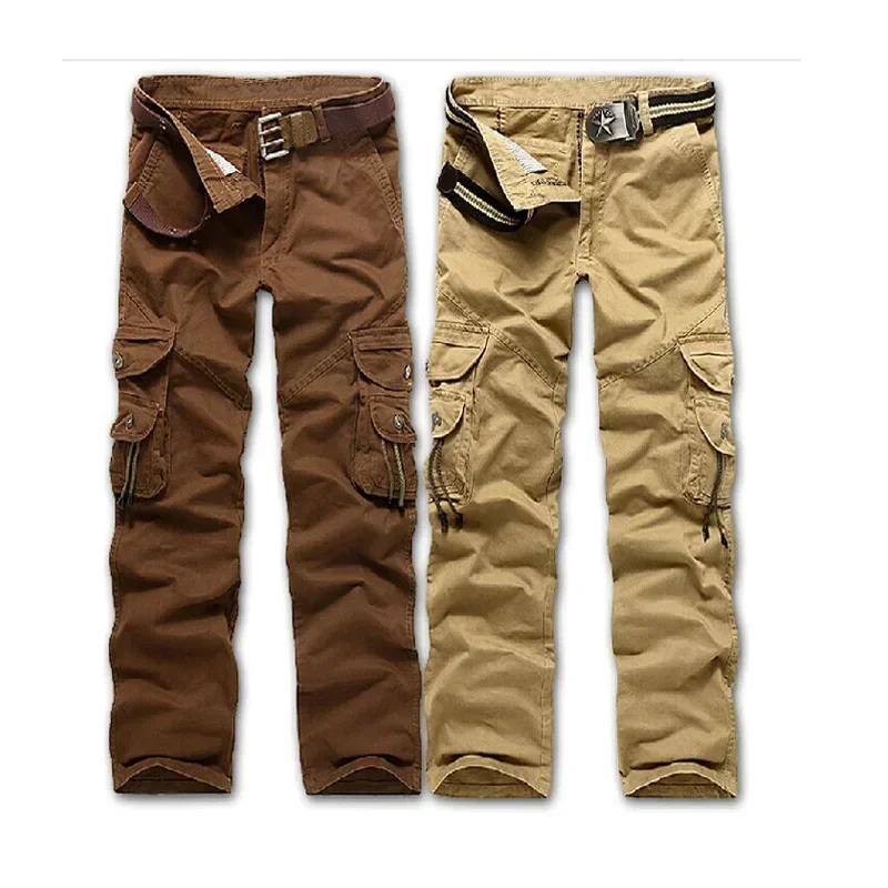 

Мужские повседневные брюки, рабочие брюки для активного отдыха из чистого хлопка с множеством карманов, подходят для всех сезонов в Европе и Америке