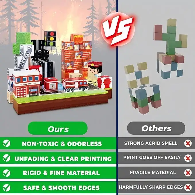 100 szt. Magnetyczne Klocki Montessori Konstruktor Klocków, Edukacyjny Zestaw Zabawek dla Dzieci na Prezent na Boże Narodzenie, Urodziny, Święta