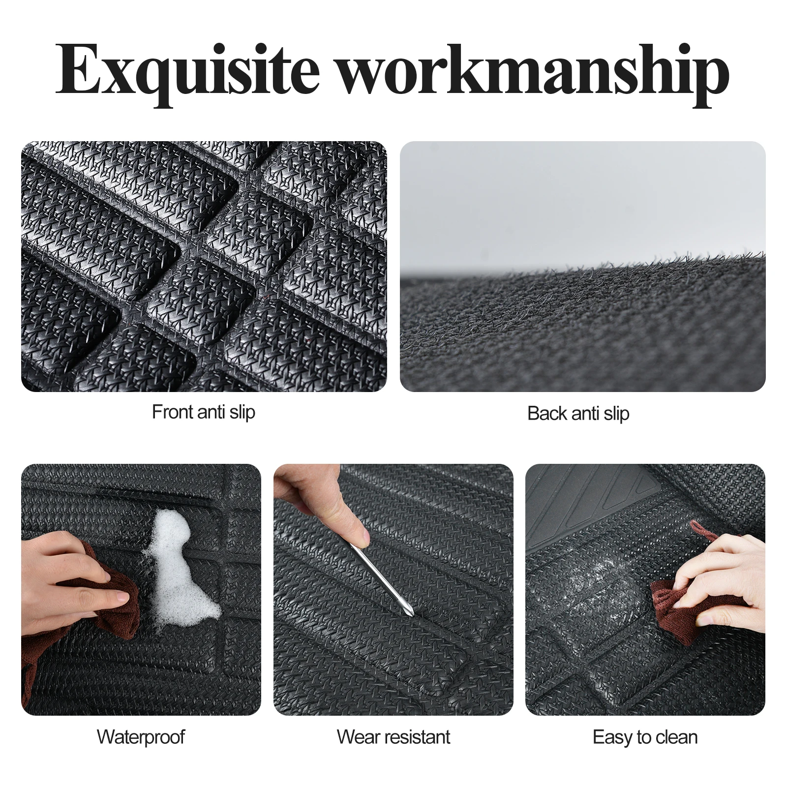 سجادة متينة مانعة للانزلاق لأرضية السيارة دودج رام ، سجادة سهلة التنظيف ، سجادة أرضية مقاومة للاهتراء ، كابينة عمل كلاسيكية-من طراز CrewCab #4