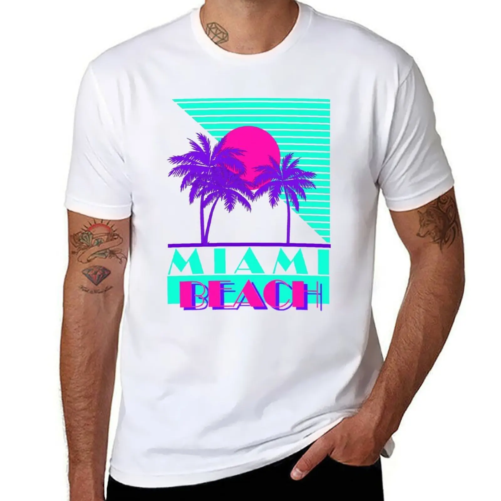 

Miami Beach 80s Retro Logo T-Shirt man t shirts for men t shirts for man graphic tees T-Shirt