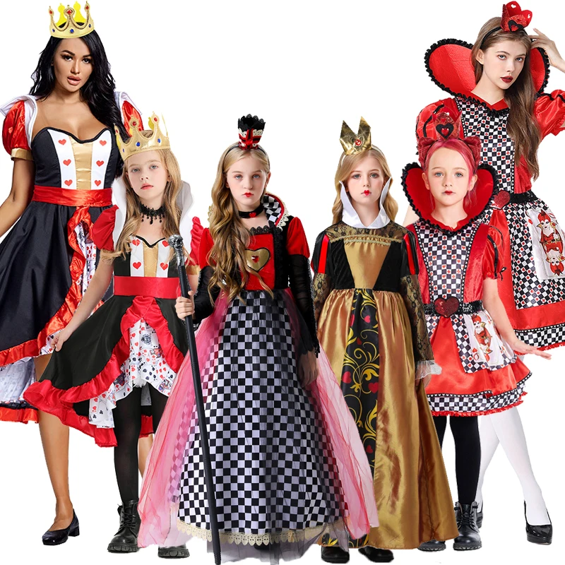 Halloween Alice im Wunderland Cos König Alice Weiße Königin Mad Hatter Eltern-Kind-Rollenspiel-Kostüm aus Polyestermaterial