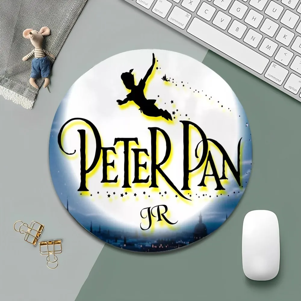 Disney Peter Pan Mousepad Small Round Desktop Desk Mat Kawaii Gaming Accessories Pad Mouse Pad for PC Gamer Mousemat