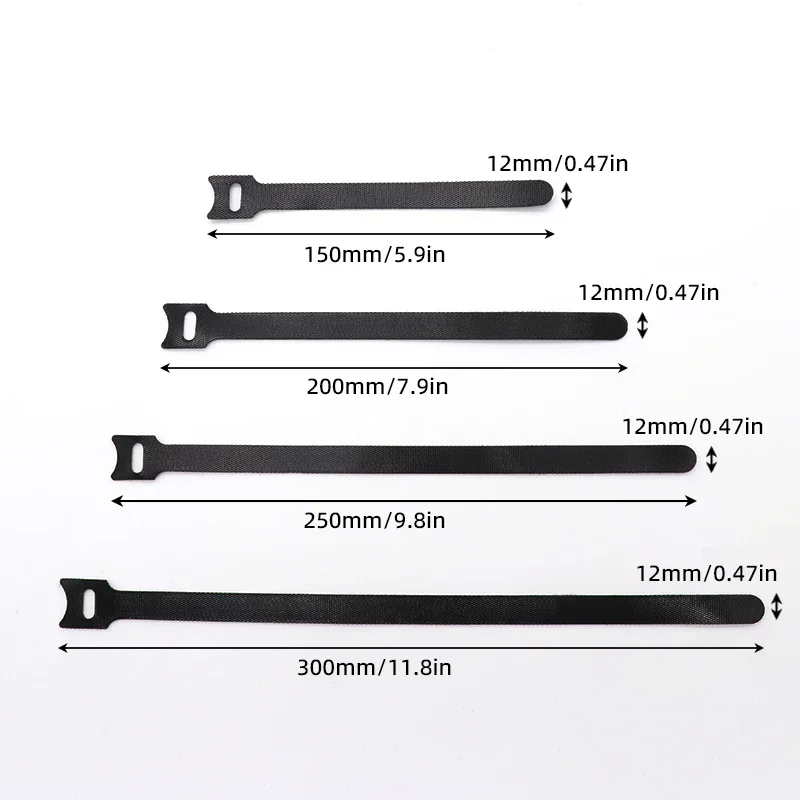 Reusable Cable Ties Black 15 20 25 30cm Plastics Nylon Wrap Zip Bundle Bandage Tie Plastics Fastening Wire Organizer