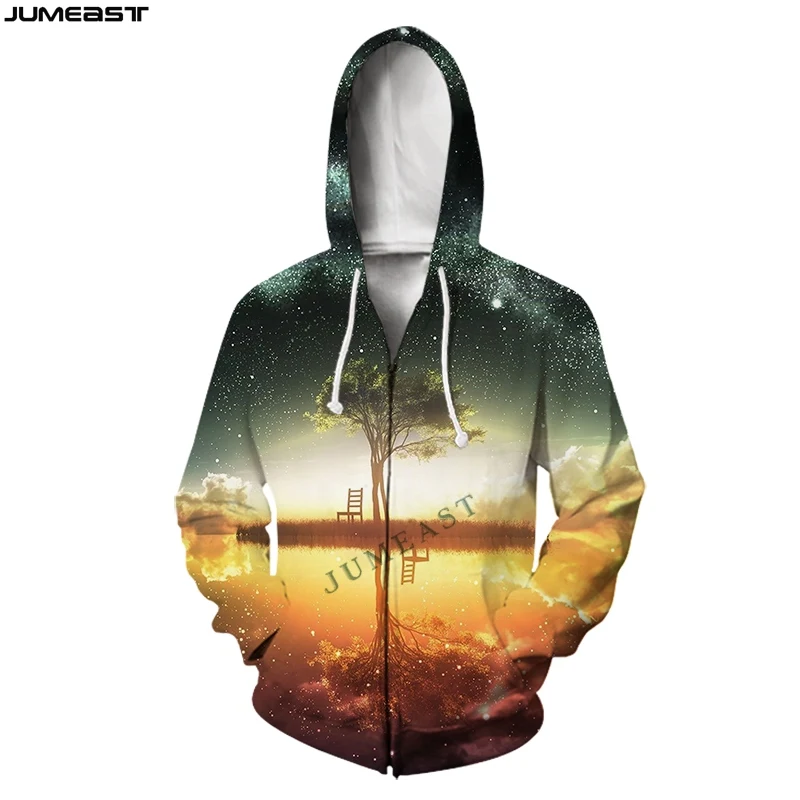 

Jumeast Men Women 3D Oversized Male Female Coat Famous Building Scenery Long Sleeve Jacket Sport Pullover Spring Zipper Hoodies