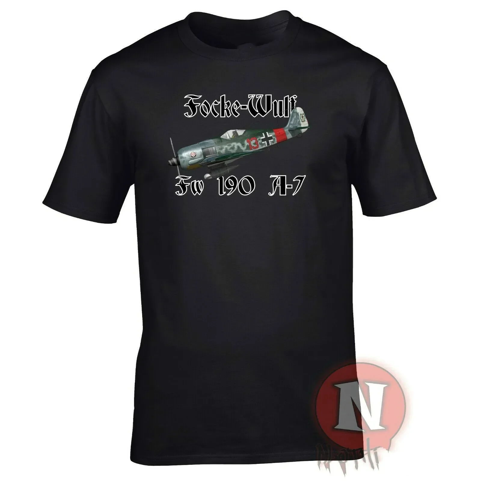

WW2 Battle of Britain German Air Force Fw 190 Fighter T-Shirt 100% Cotton O-Neck Short Sleeve Summer Casual Mens T-shirt