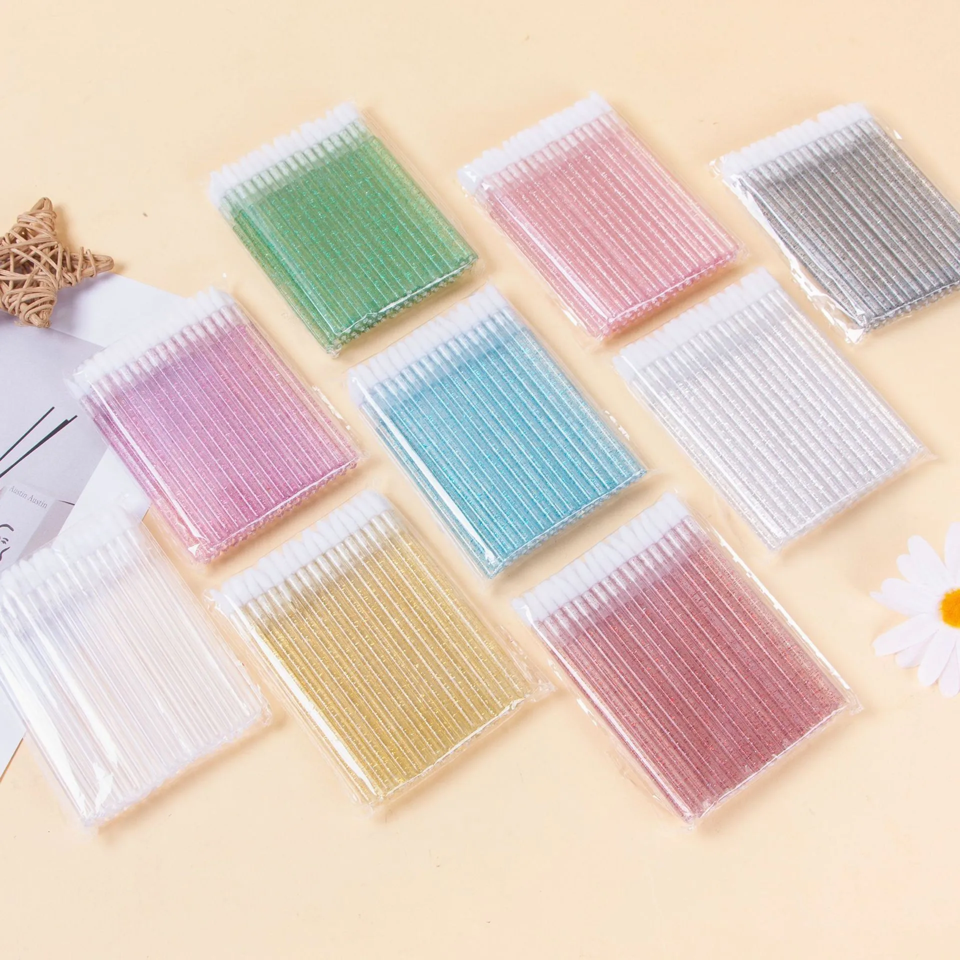 Glitter Lip Gloss Brush Eyelash Extension Cleaning Brushes Crystal Lipstick Applicators Cleaner Makeup Tools