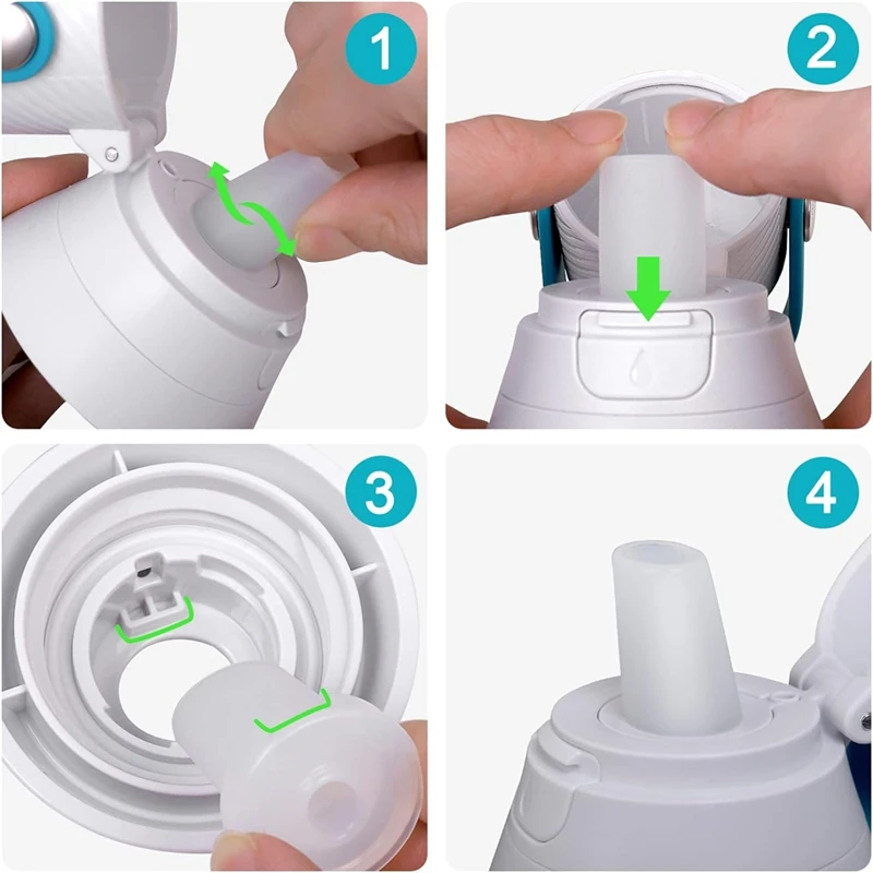 قطعة فم سيليكون ومرشح لزجاجة ماء بريتا وصمام لدغة واستبدال الفلتر