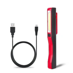 Mini linterna LED COB recargable por USB, lámpara de trabajo, linterna de Camping, luz de inspección, Linterna de mano magnética, batería integrada