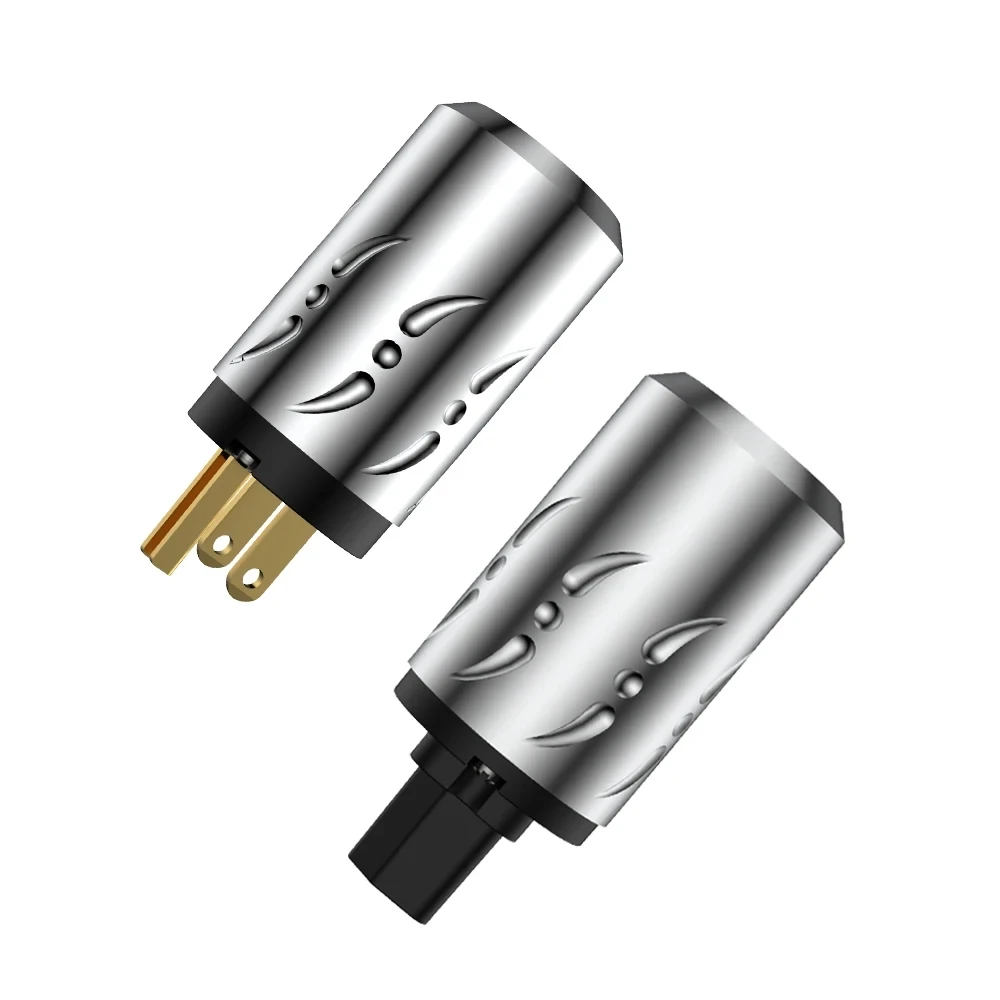 

Viborg VM502S/G/R VF502S/G/R Pure Copper Silver Gold Rhodium Plated US Male Female Power Plug for Audio Cable Power Connector